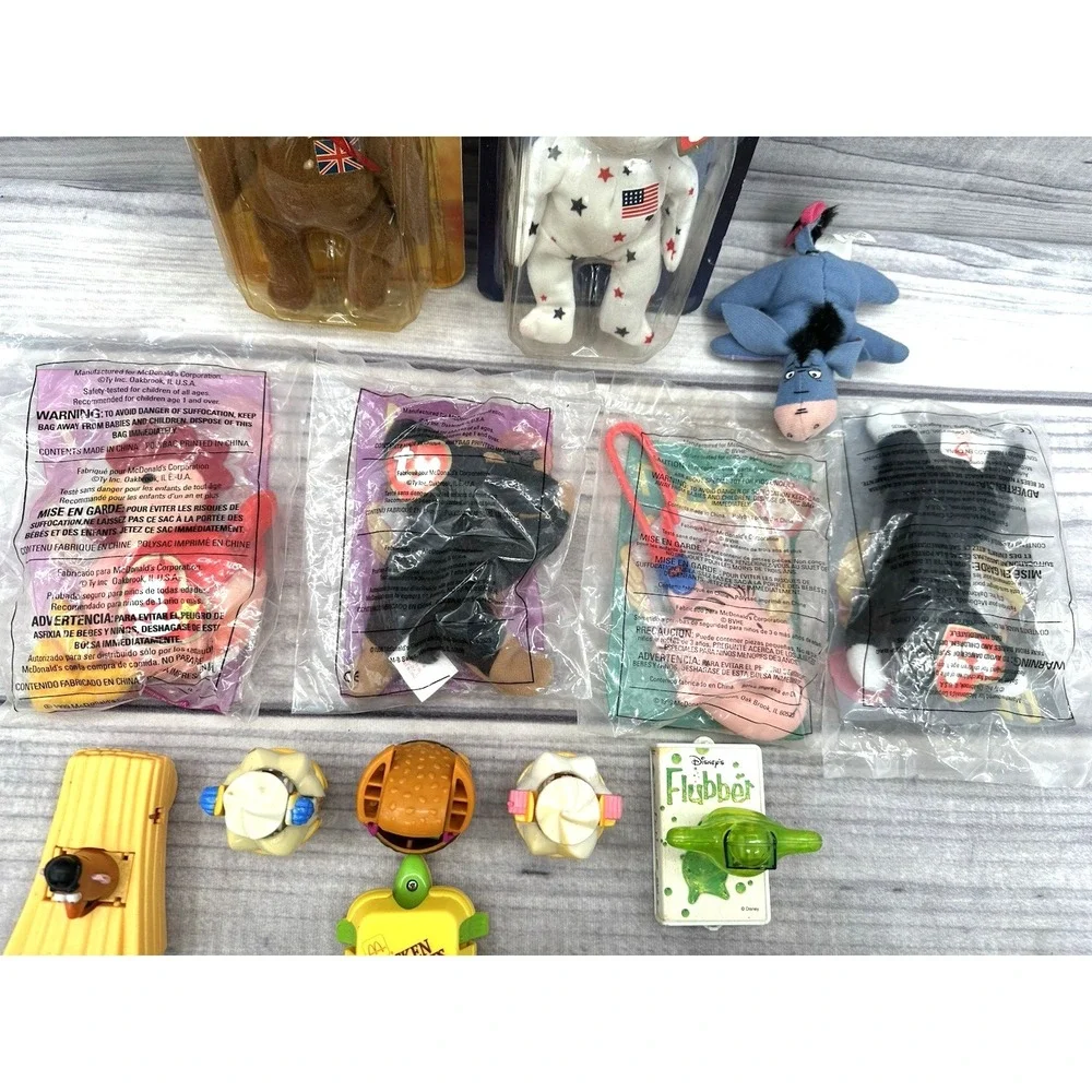 LOT OF VINTAGE 80'S / 90'S MCDONALD'S HAPPY MEAL TOYS CHANGEABLES BEANIE‎ BABIES